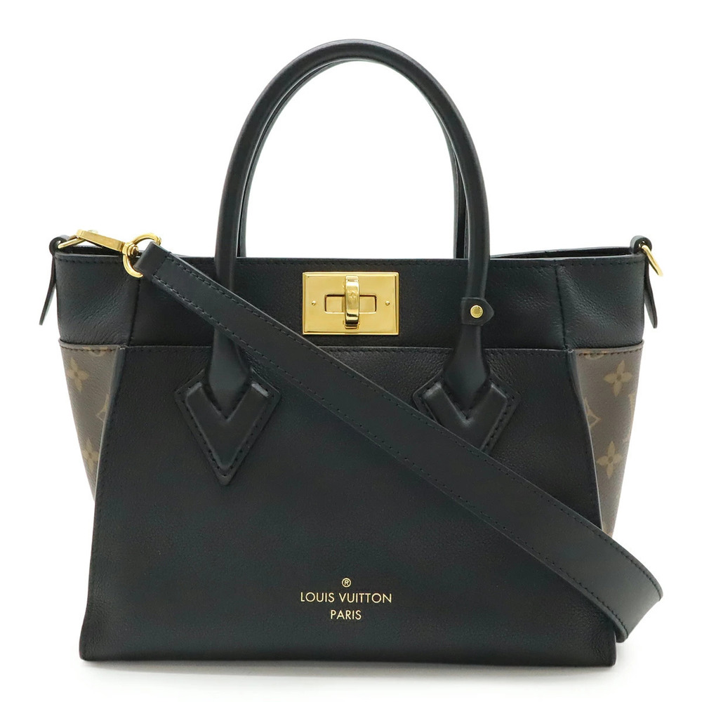 LOUIS VUITTON Monogram On My Side 2way Shoulder Bag Leather Noir Black